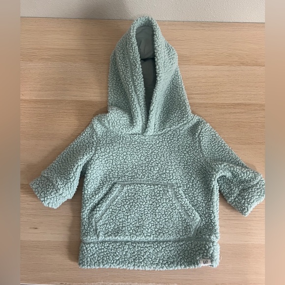 GAP Other - Baby Gap Sherpa Mint Green Comfy Pull Over Hoodie Size 3-6 months Pockets Warm